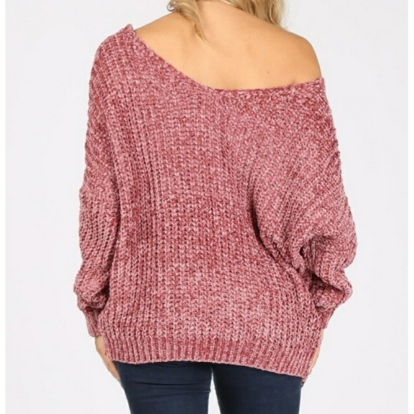 Rose V Neck Chenille Sweater - Picture 6 of 6